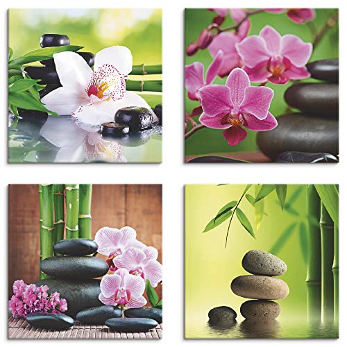 online günstig kaufen Bambus Leinwandbilder Steine Orchidee